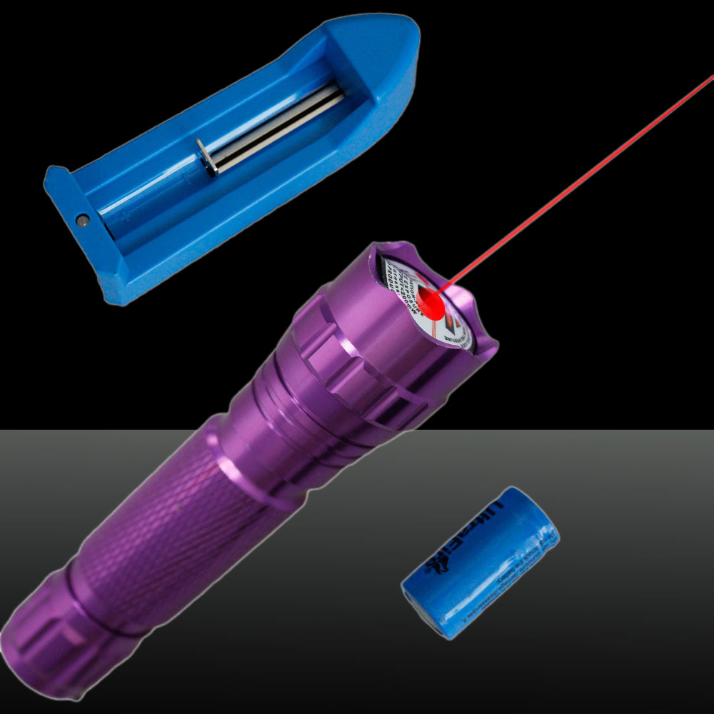501B 500mW 650nm Red Beam Light Laser Pointer Pen Kit Purple - Laserpointerpro.com