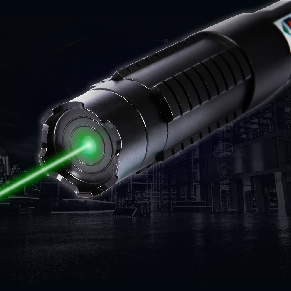 5-em-1 5000mW 532nm feixe de luz verde Laser Pointer Pen Kit Black