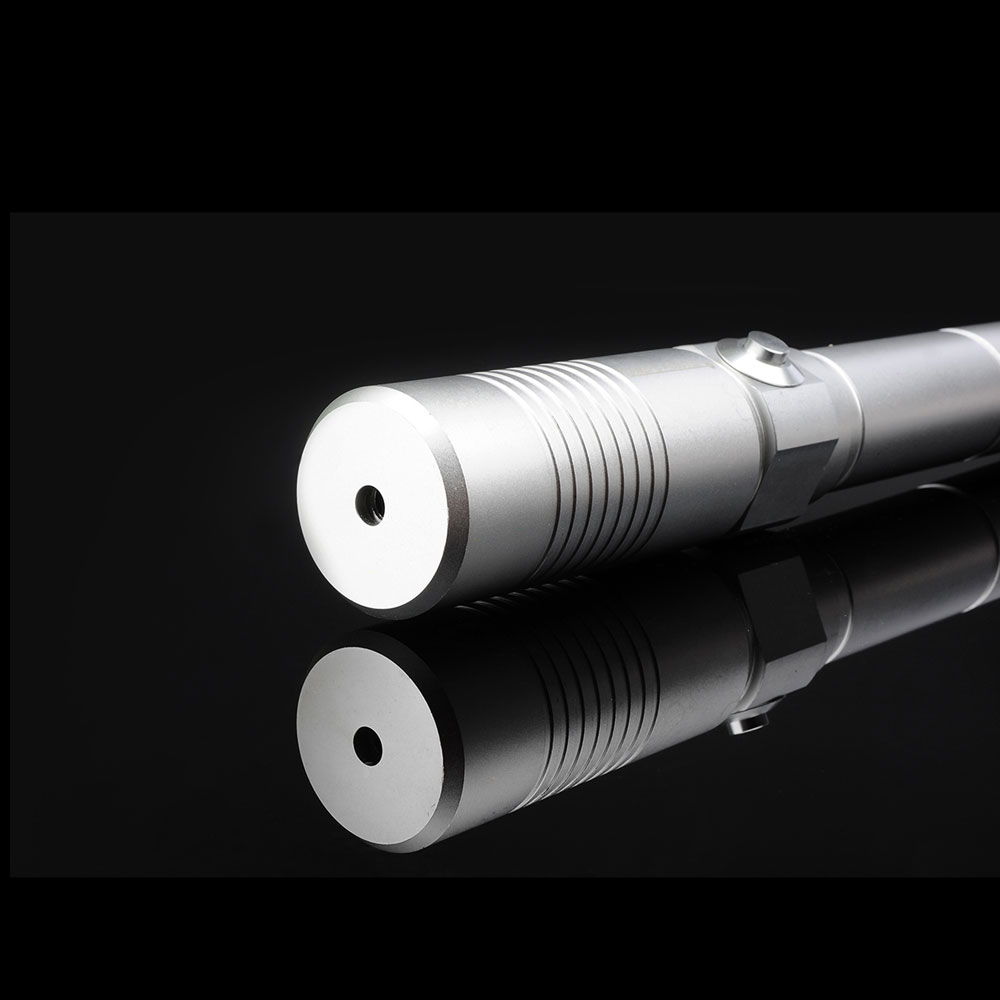 UKing ZQ-j9 10000mW 445nm Blue Beam Punto único Zoomable Laser Pointer Pen Kit Plata
