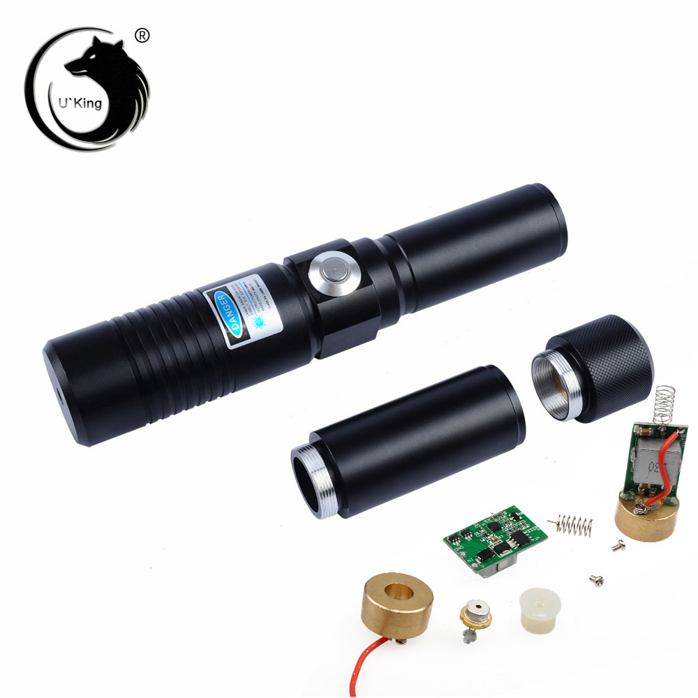 UKing ZQ-j9 10000mW 445nm Blue Beam Zoom point singolo puntatore laser nero Kit di puntatori