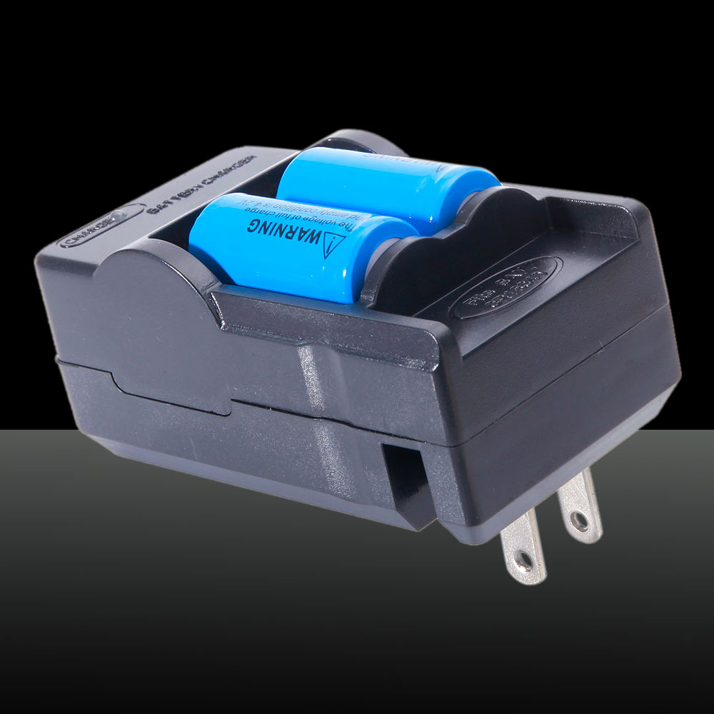 10000mW 450nm Blue Beam Einpunkt-Edelstahl-Laserpointer-Kit mit Batterien und Ladegerät Schwarz