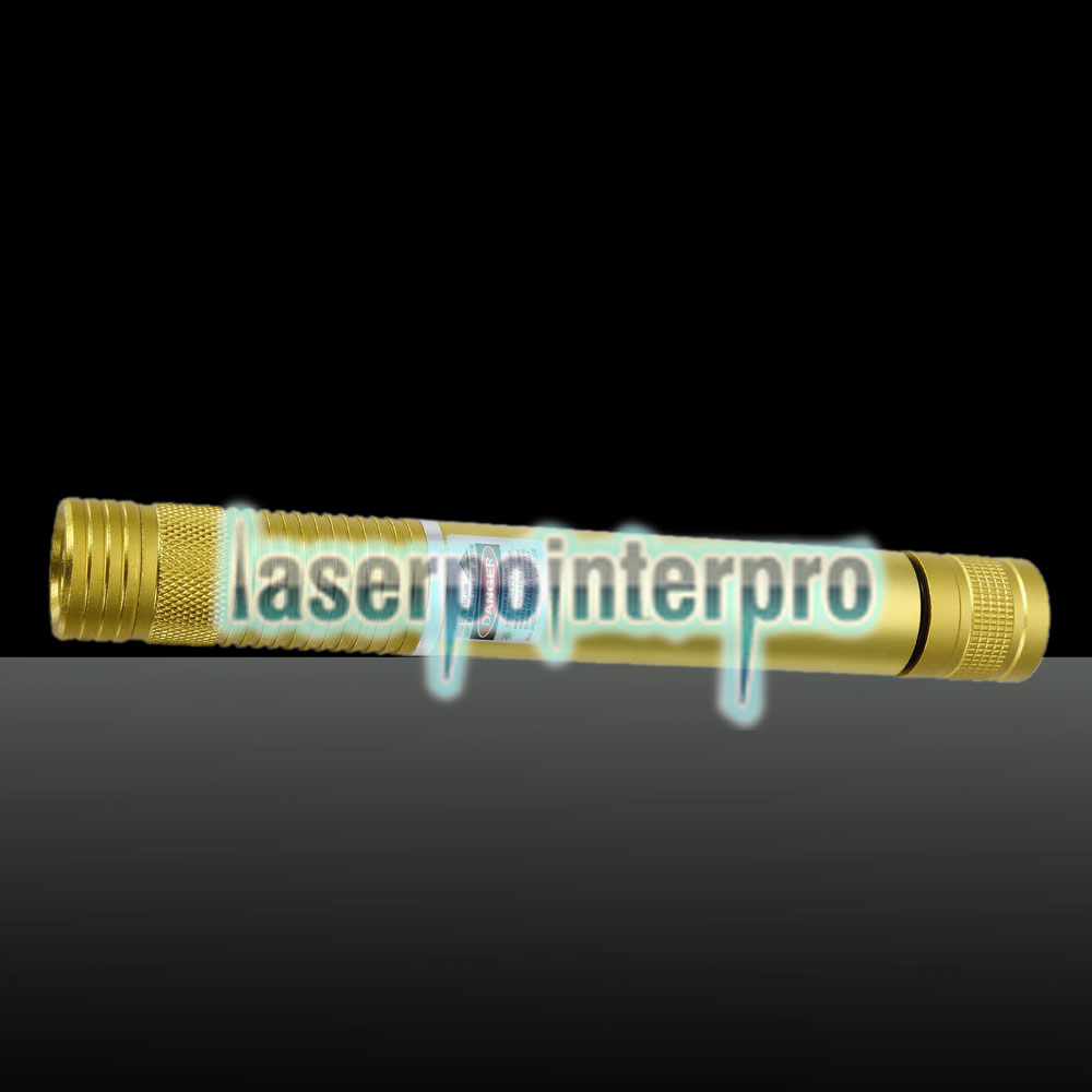 Puntatore laser verde a fascio 500MW (1 x 4000mAh) Dorato