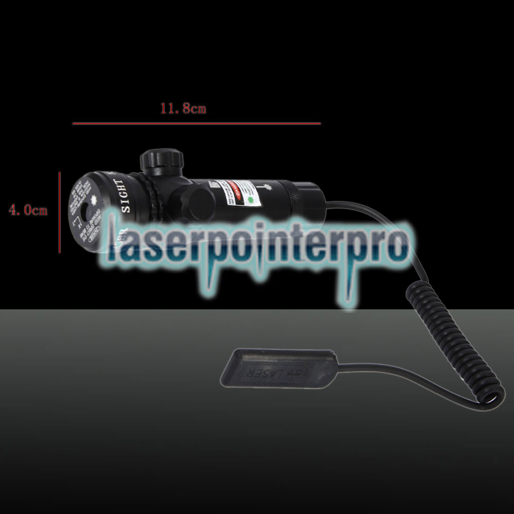 250mW Feixe Verde Light Flat Head Laser Gun Sighter Preto