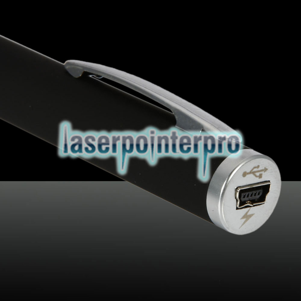 Penna puntatore laser ricaricabile a punto singolo a luce rossa da 5 mW 650nm Nero