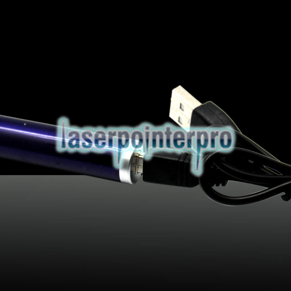 500mW 532 nm Punto único USB cargable Lápiz puntero láser púrpura LT-ZS005