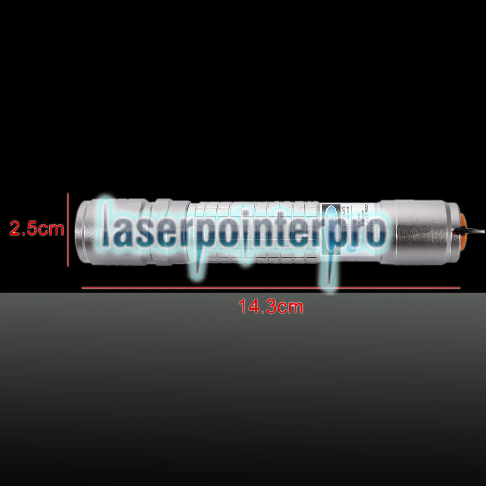 2000mW 450nm Blue Beam Light Einpunkt-Laserpointer Silber