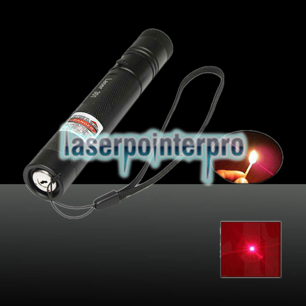 Laser 301 1000mW 650nm Rotlichtstrahl Einzelpunkt-Laserpointer Schwarz