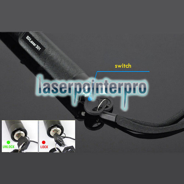 Laser 301 5mW 532nm Professionelles grünes Licht Laser Pointer Pen Set Schwarz