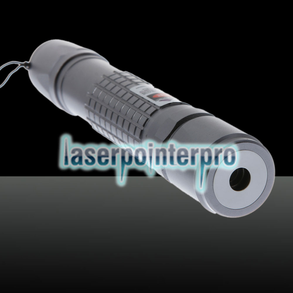50mW Erweiterungstyp Fokus Lila Punktmuster Facula Laserpointer mit 18650 Akku Silber