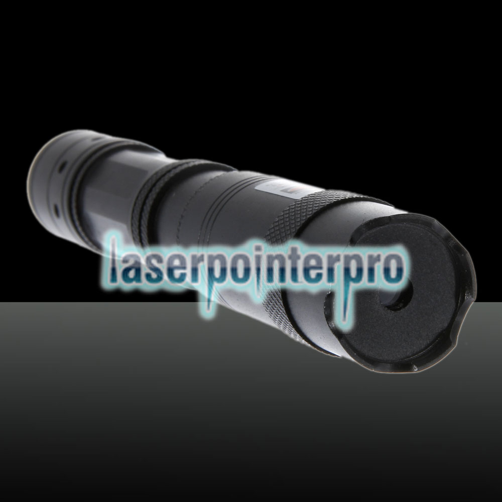 200mW Einzelpunktmuster grüner Laserpointer mit 16340 Akku schwarz