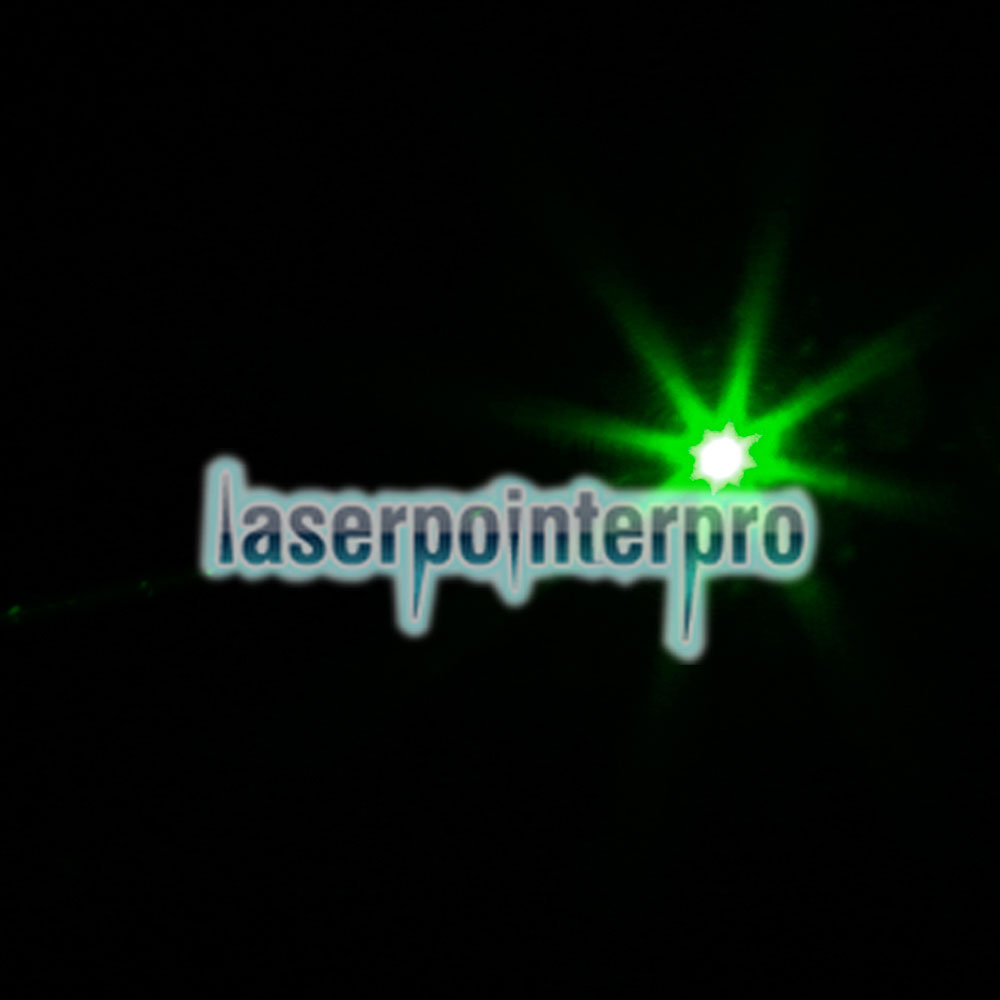 Tipo de extensión de 100 mW Focus Green Dot Pattern Facula Laser Pointer Pen con batería recargable 18650 de plata