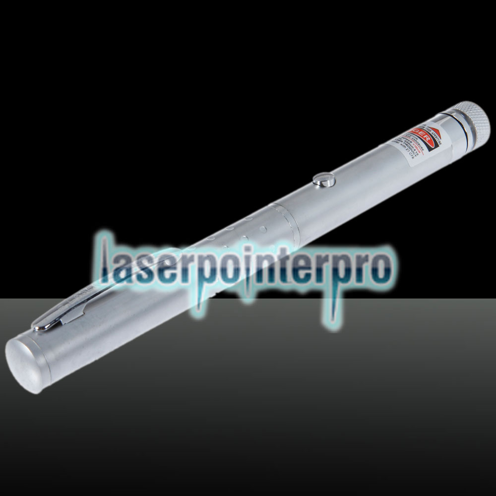 200mW Medio Aperto Stellato Modello Penna puntatore laser a luce rossa nuda Argento