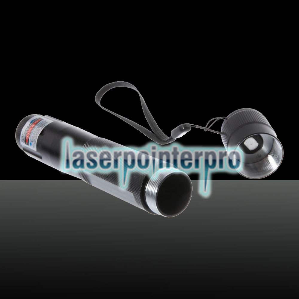 300mW 768 Click Style Blauer Laserpointer mit offener Rückseite und schwarzer Batterie