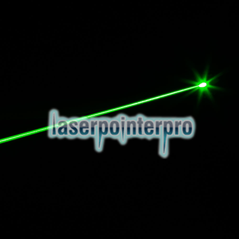 300mW 620 Click Style Open-Back Grüner Laserpointer mit Clip / Batterie Schwarz