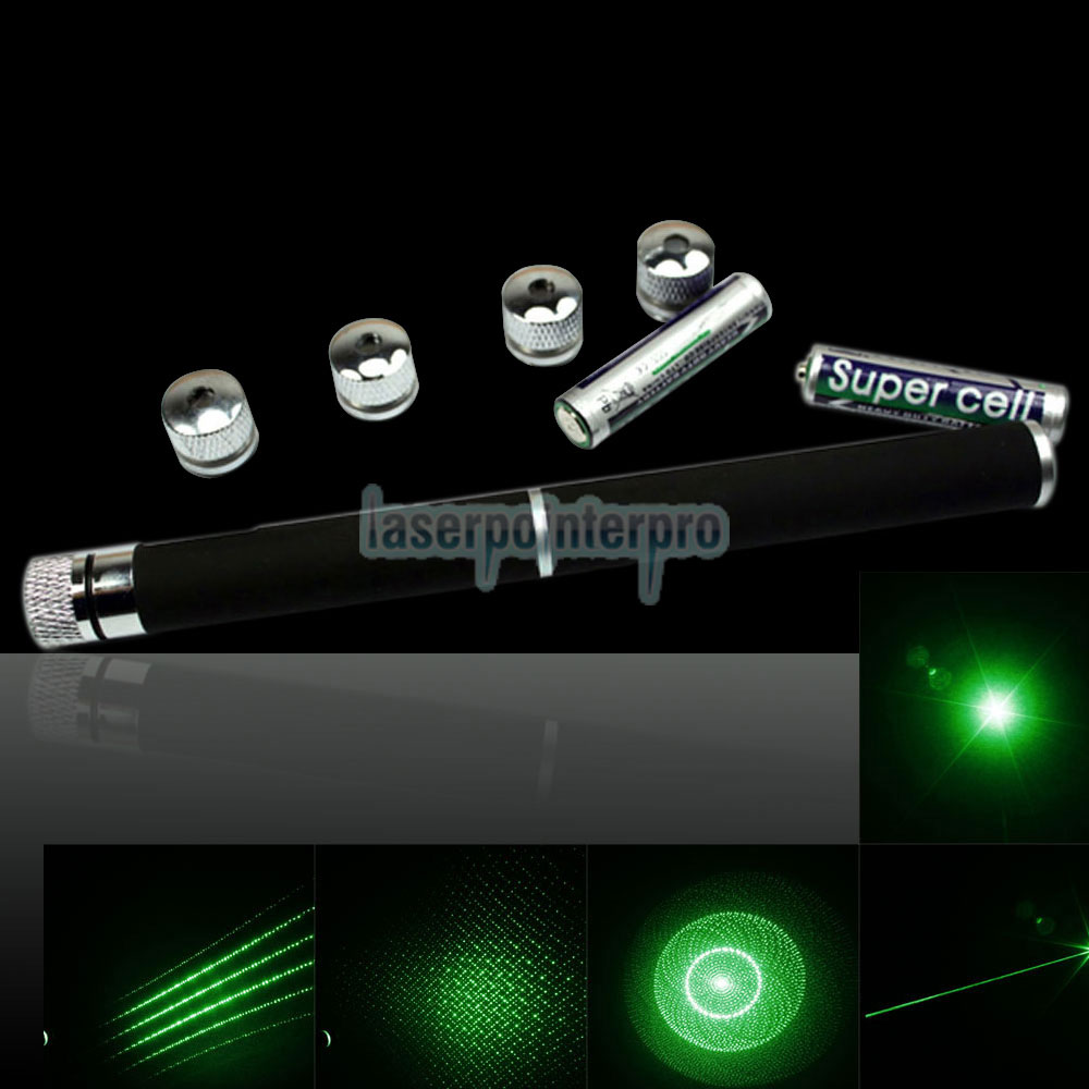 5 en 1 50mW 532nm Mid-ouvert stylo pointeur laser vert kaléidoscopique - FR  - Laserpointerpro