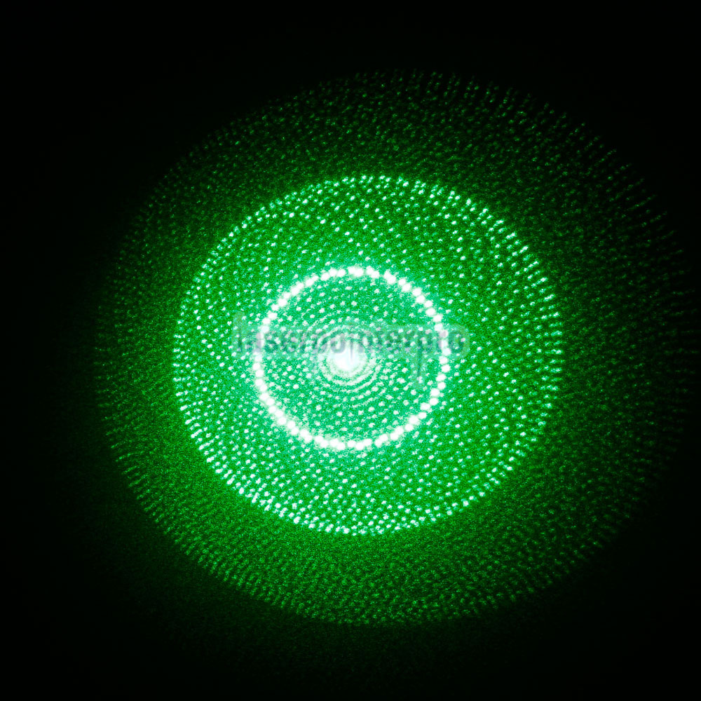 5 in 1 30mW 532nm Kaleidoskopischer grüner Laserpointer mit mittlerer Öffnung
