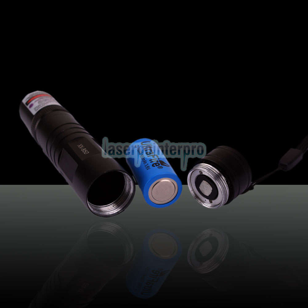 100mW 405nm 850 Linterna Azul-violeta estilo puntero láser negro (con una batería 16340)