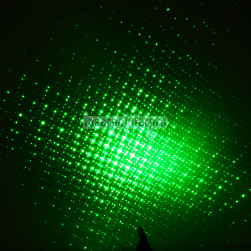 Pluma de puntero láser verde caleidoscópica de apertura media 200mW 532 nm con batería 2AAA