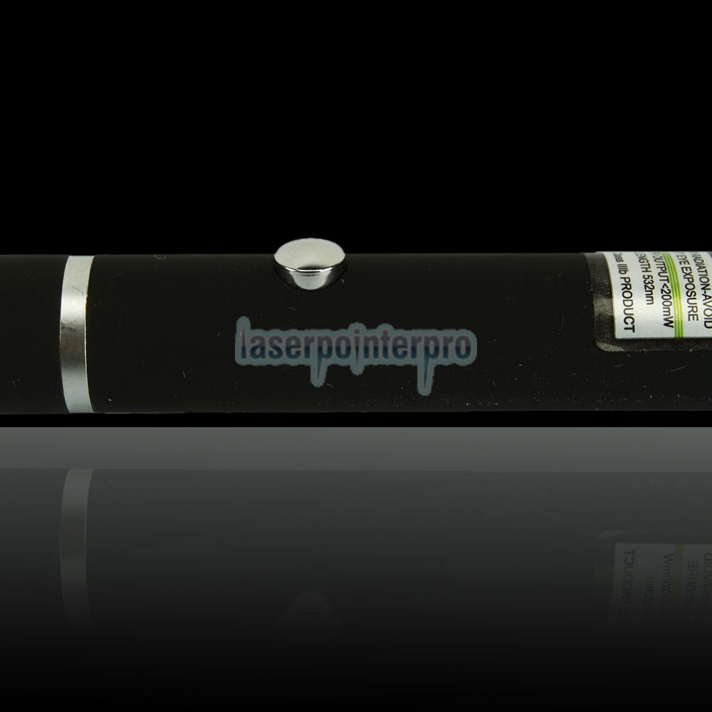 Pluma de puntero láser verde caleidoscópica de apertura media 200mW 532 nm con batería 2AAA