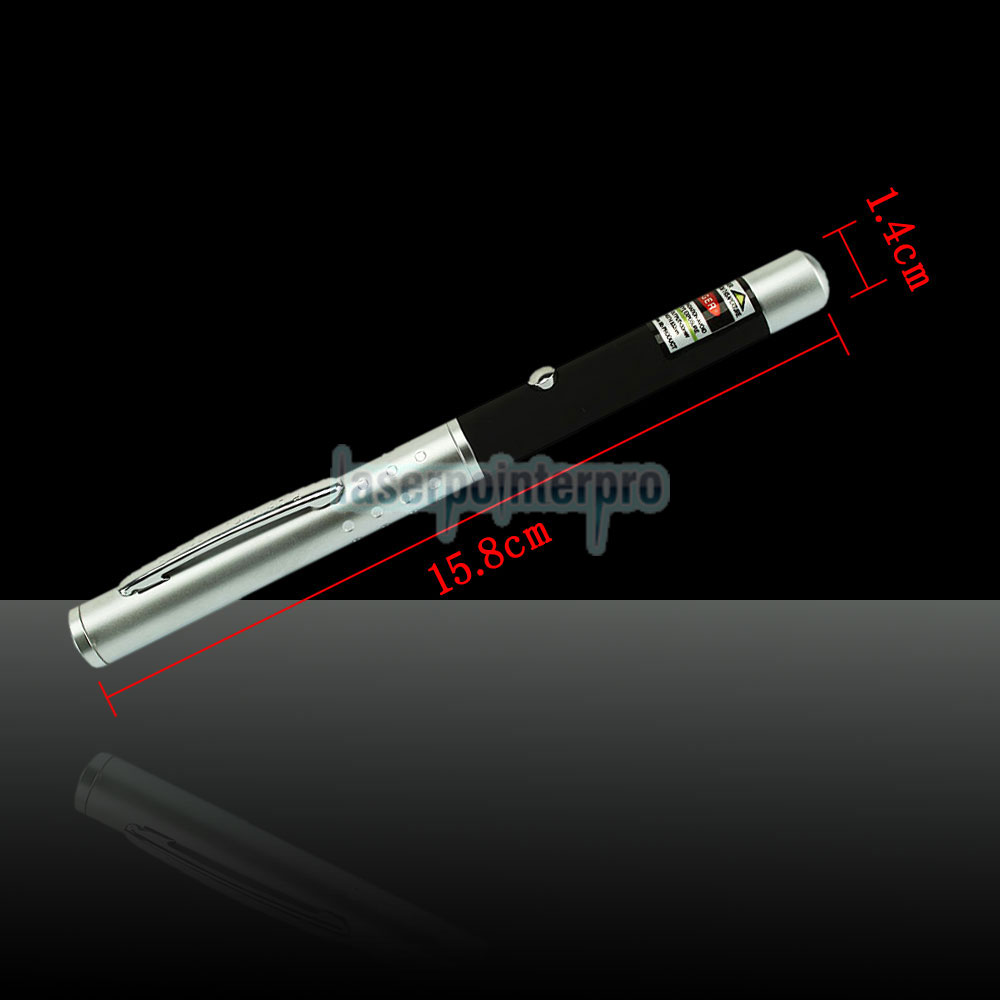 30mW 532nm Half-steel Green Laser Pointer Pen con batería 2AAA