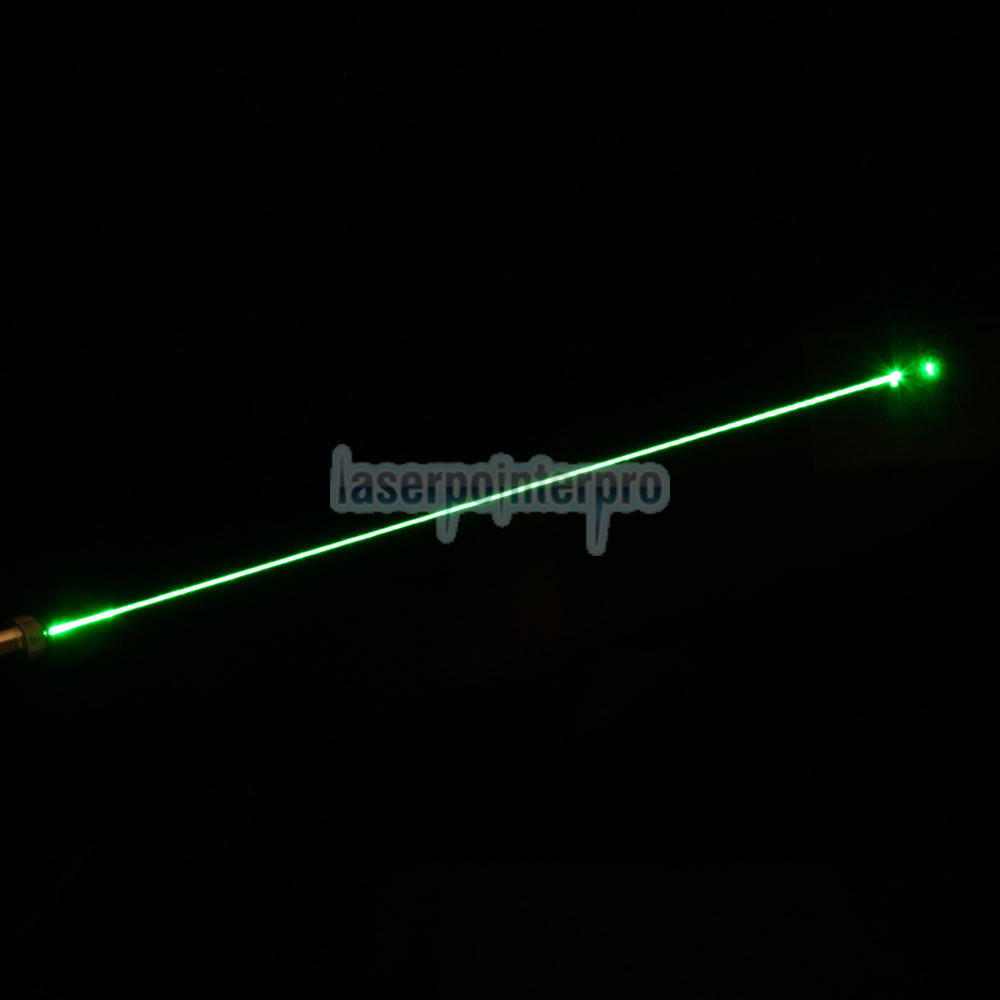 Stylo pointeur laser vert demi-acier 50mW 532nm avec batterie 2AAA
