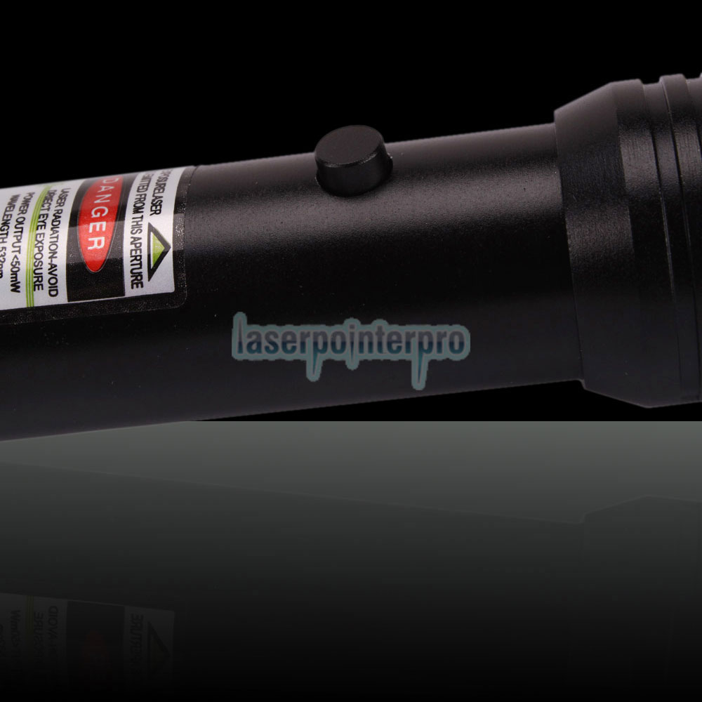 50mW 532nm 1010 Typ Taschenlampe Stil Grüner Laserpointer mit 16340 Batterie
