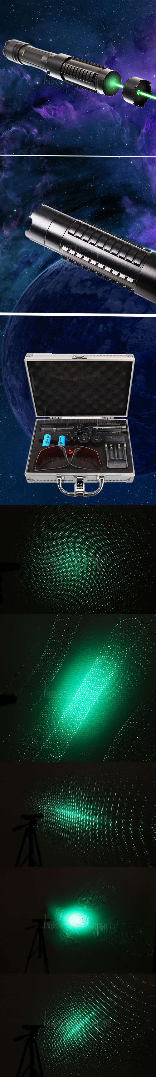Kits de pointeur laser vert haute puissance 10000mw 520nm