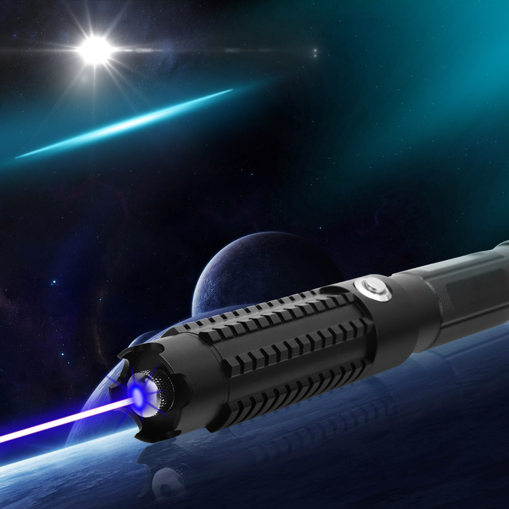 50000mw 450nm Kit di puntatori laser blu ad alta potenza per bruciare 5 in 1 nero