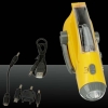 3pcs LED Solar Power Hand Crank Charge Torch Flashlight With FM Yellow