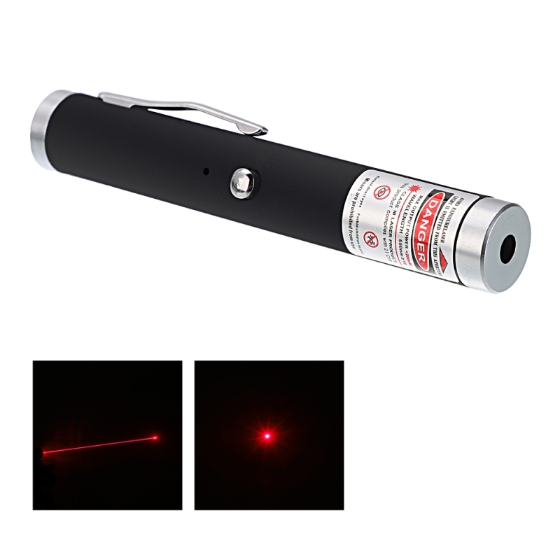 2x Pocket Laser flashlight Powerful 650nm Red Laser Pointer pen Stainless  steel