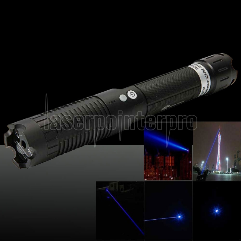 LT-9999 3000mw 473nm Alto brillo portátil azul lápiz puntero láser con  batería y cargador Negro - ES - Laserpointerpro