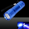 9 LED 385 ~ 400nm 1Mode Light Purple lampe de poche Bleu