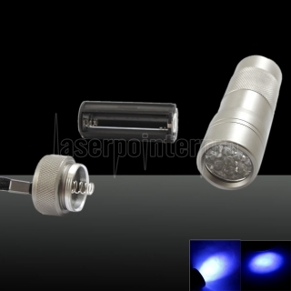 Aluminio 12 LED Linterna antorcha de plata