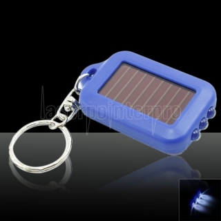 5Pcs Mini Solar Power 3 LED Torcia Torcia con portachiavi Deep Blue