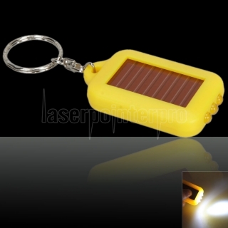 5Pcs 3 LED Mini Solar Energy Rechargeable Flashlights Keychain Yellow