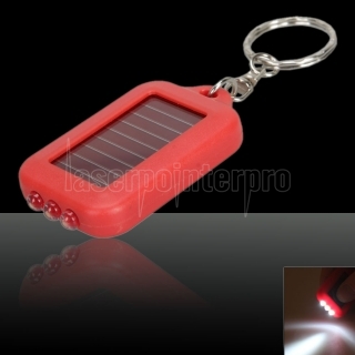 5Pcs 3 LED Mini energia solare ricaricabile portachiavi con luce rossa