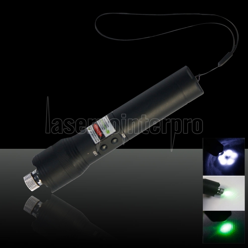 Puntero láser verde estilo linterna 200mW 532nm negro - ES - Laserpointerpro