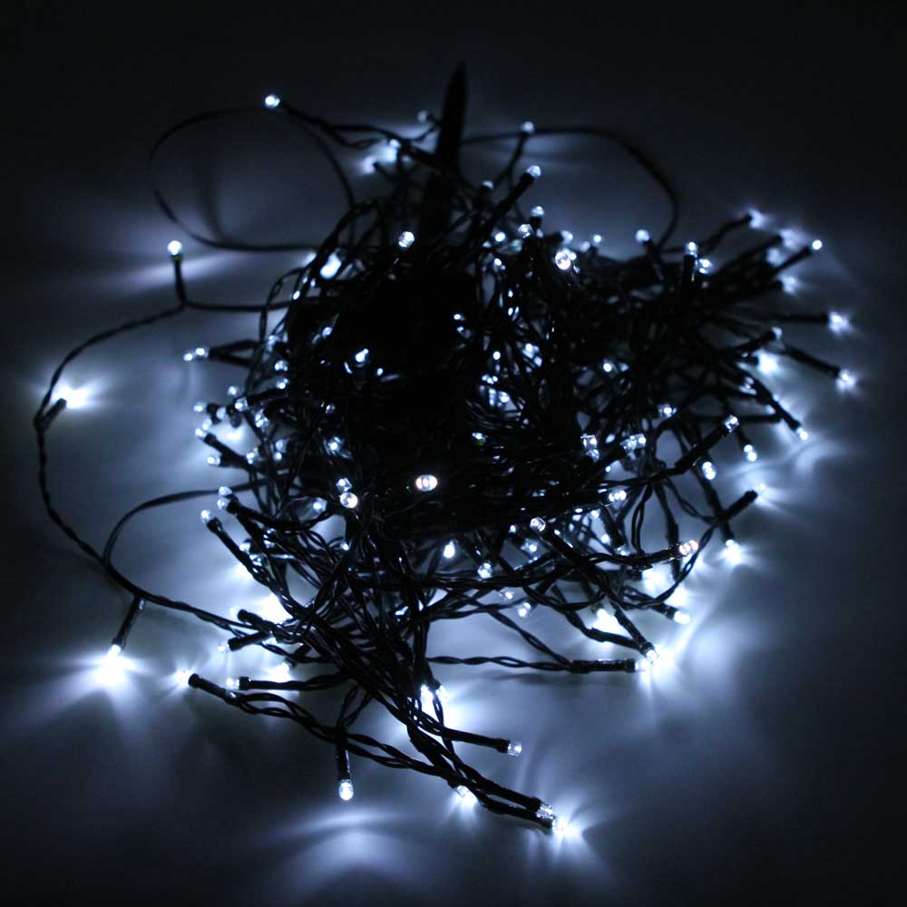200-LED luz branca ao ar livre impermeável Natal decoração Solar Power String Light