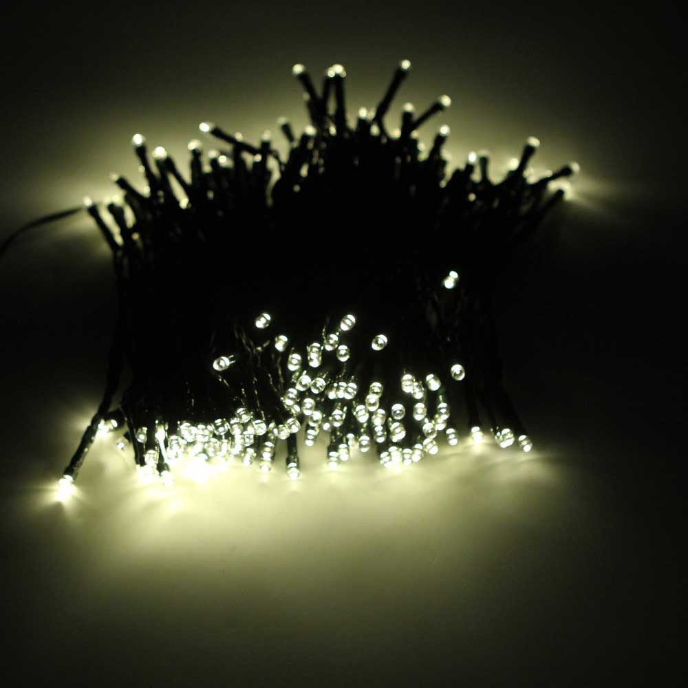 200-LED luz branca quente ao ar livre impermeável Natal decoração Solar Power String Light