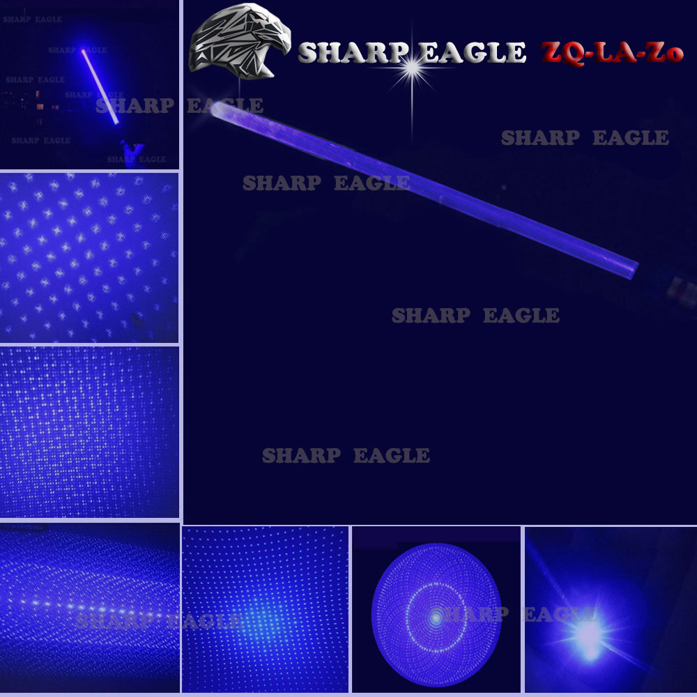 EAGLE ZQ-LA-1a 5000mW 450nm Pure Blue Beam 5-em-1 Kit Espada Laser Preto