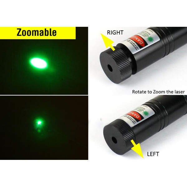 500mW 532nm style ciel étoilé pointeur laser en aluminium étanche à la lumière verte noir