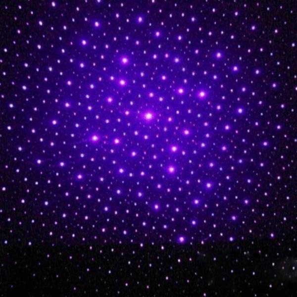 100 mW 405 nm Nueva carcasa de acero Caleidoscopio Cielo estrellado Estilo Luz púrpura Impermeable Puntero láser Plata