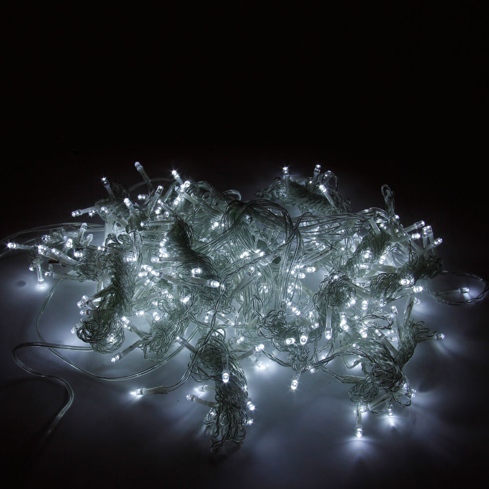 3M x 3M 300-LED White Light Romantico Natale Matrimonio Decorazione esterna Tenda String Light (110V) Spina Standard UE