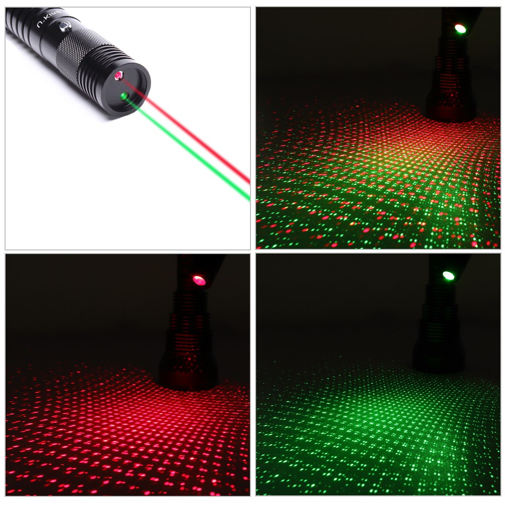 UKing ZQ-J32 Pointeur laser double lumière 5 en 1 500mw 532nm et 650nm