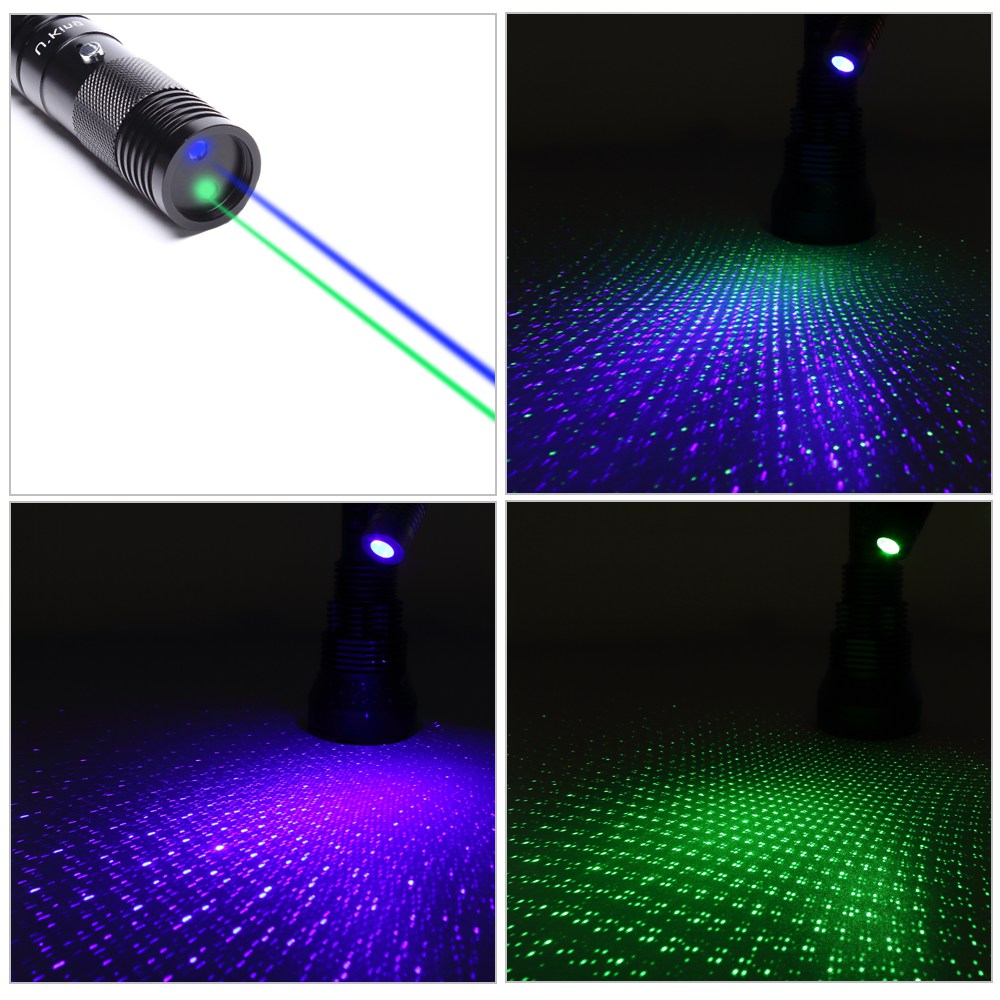 Pointeur laser USB double lumière 5 en 1 ZQ-J33 400mw 532nm & 450nm