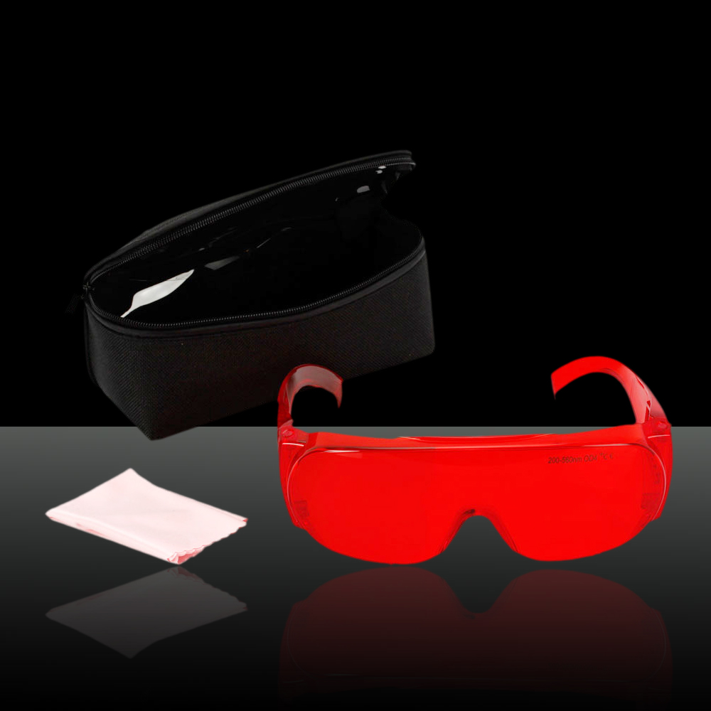 Verres de lunettes de protection de yeux de laser de 200-560nm rouges avec le tissu de verres