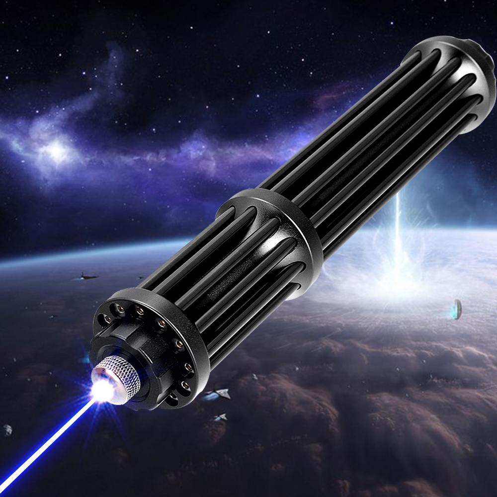 Kits de pointeur laser bleu de puissance élevée brûlante de 10000mw 450nm Gatling brûlant noir