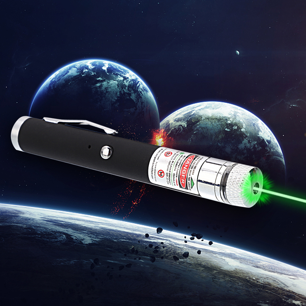 200mW 532nm Green Beam Light Starry Rechargeable Laser Pointer Pen Black