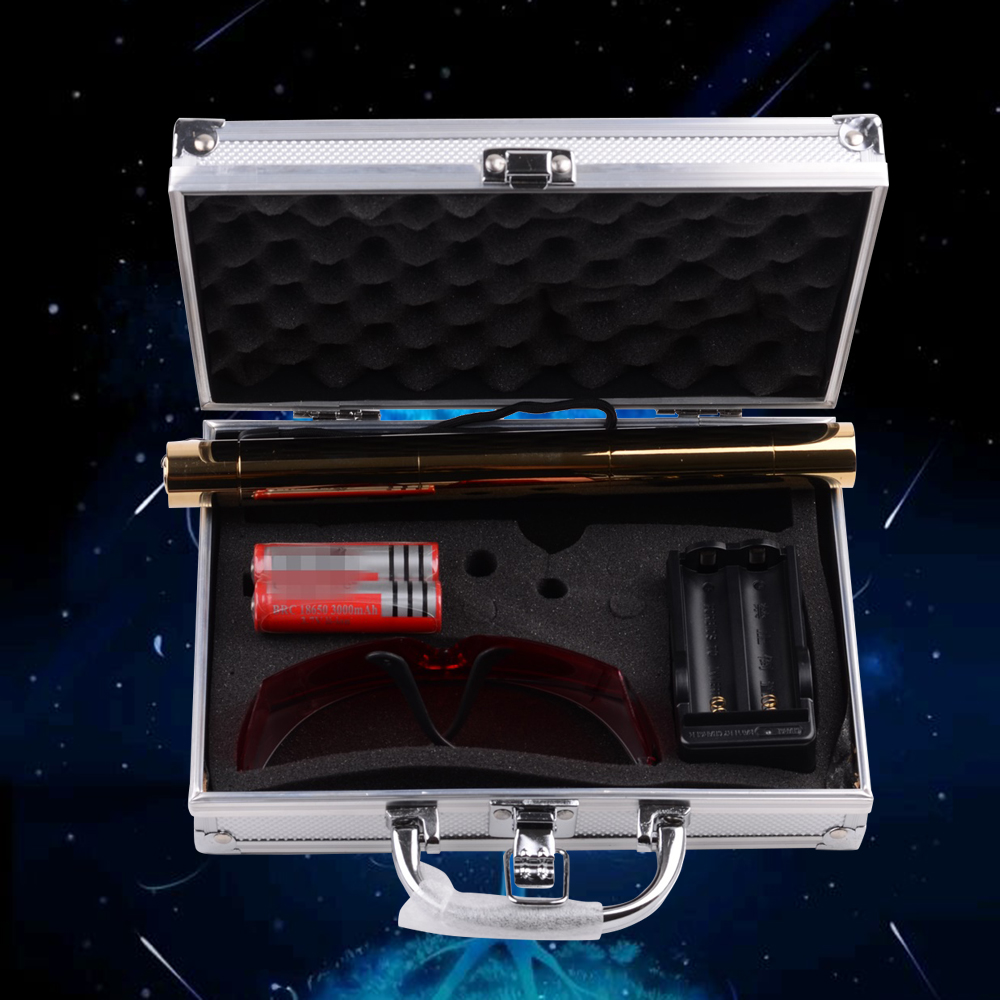 Kits de pointeur laser bleu brûlant 500mw 450nm doré 008r